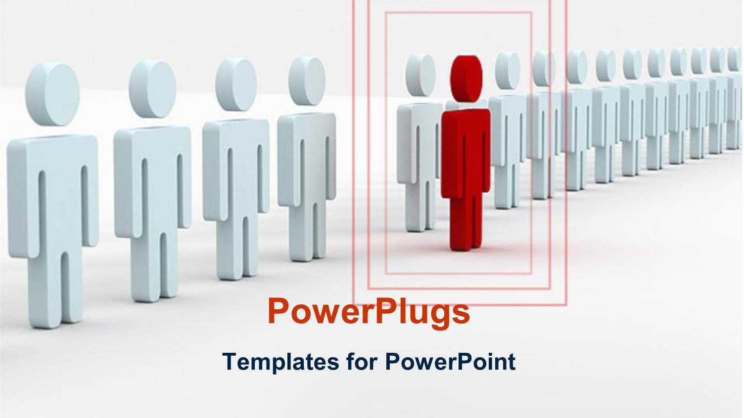 Three Dimensional Red Colored Man Leading Contingent of White Colored Men