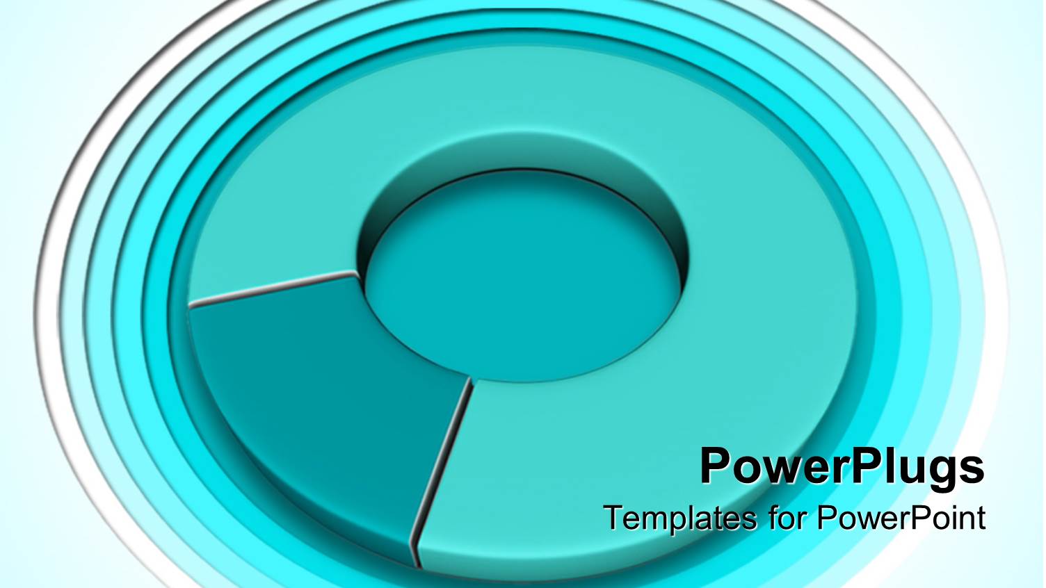 Three Dimensional Rendering of Pie Chart Colored Green 