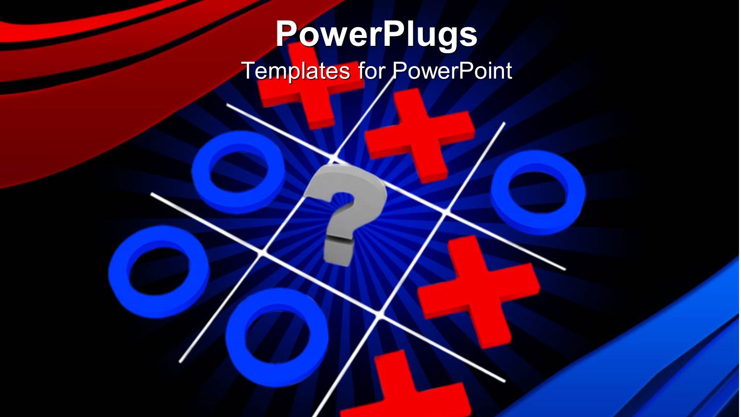 Three Dimensional Rendering of Tic Tac Toe Game in Red and Blue