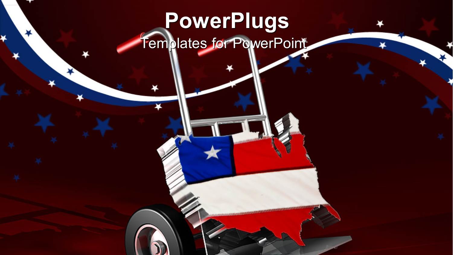 Three Dimensional United States Map on Hand Truck