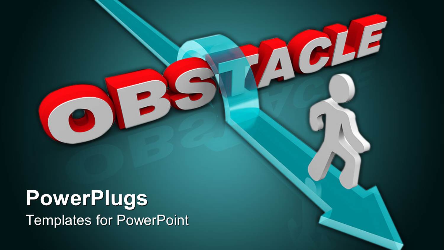 Three Dimensional White Man Climbs Over Obstacle