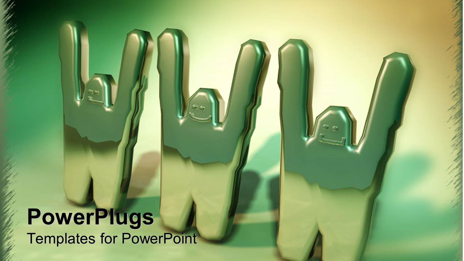 Three Figures with their Hands in the Air