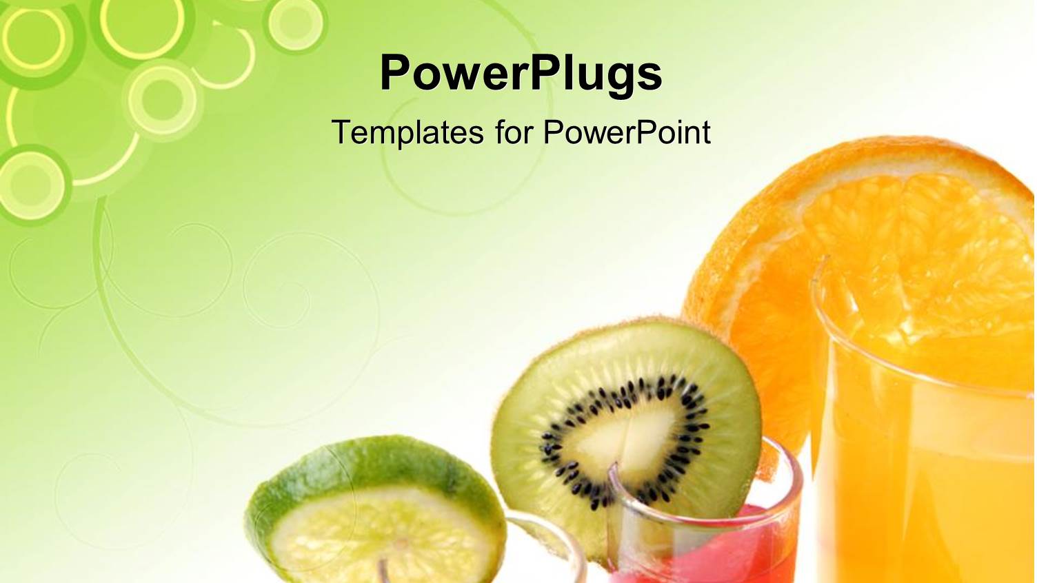 Three Glass Cups with Drinks and Fruits on them