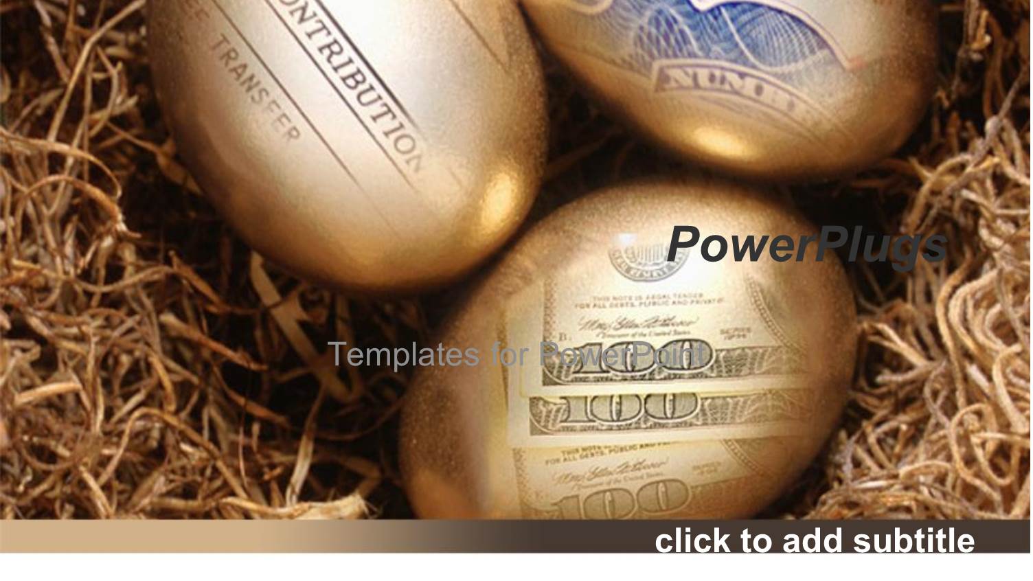 Three Golden Eggs with Depictions of Bills and Accounting
