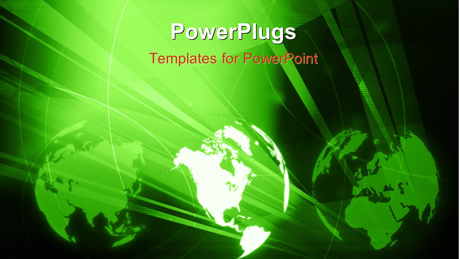 Three Green Colored Globes Shinning Brightly on a Balck Background