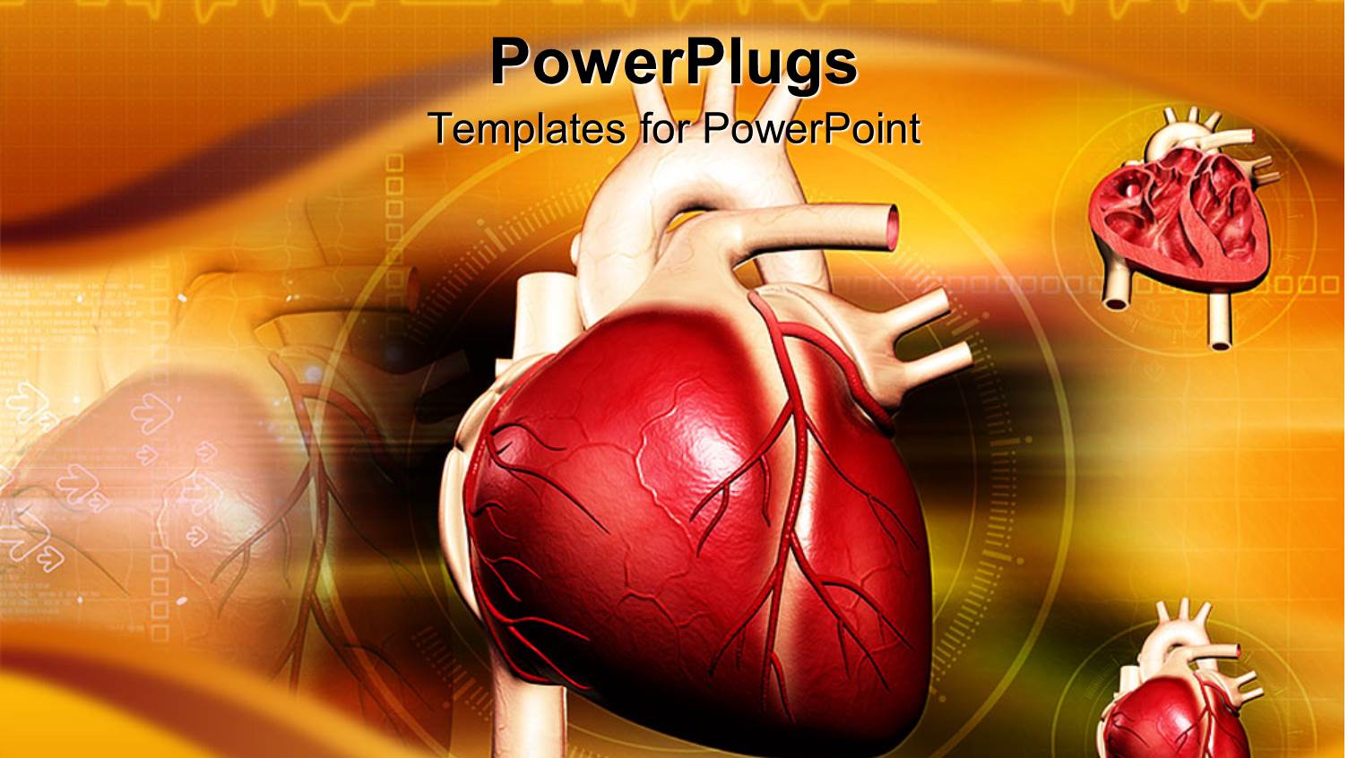 Three Hearts Over an Orange Background with other Images