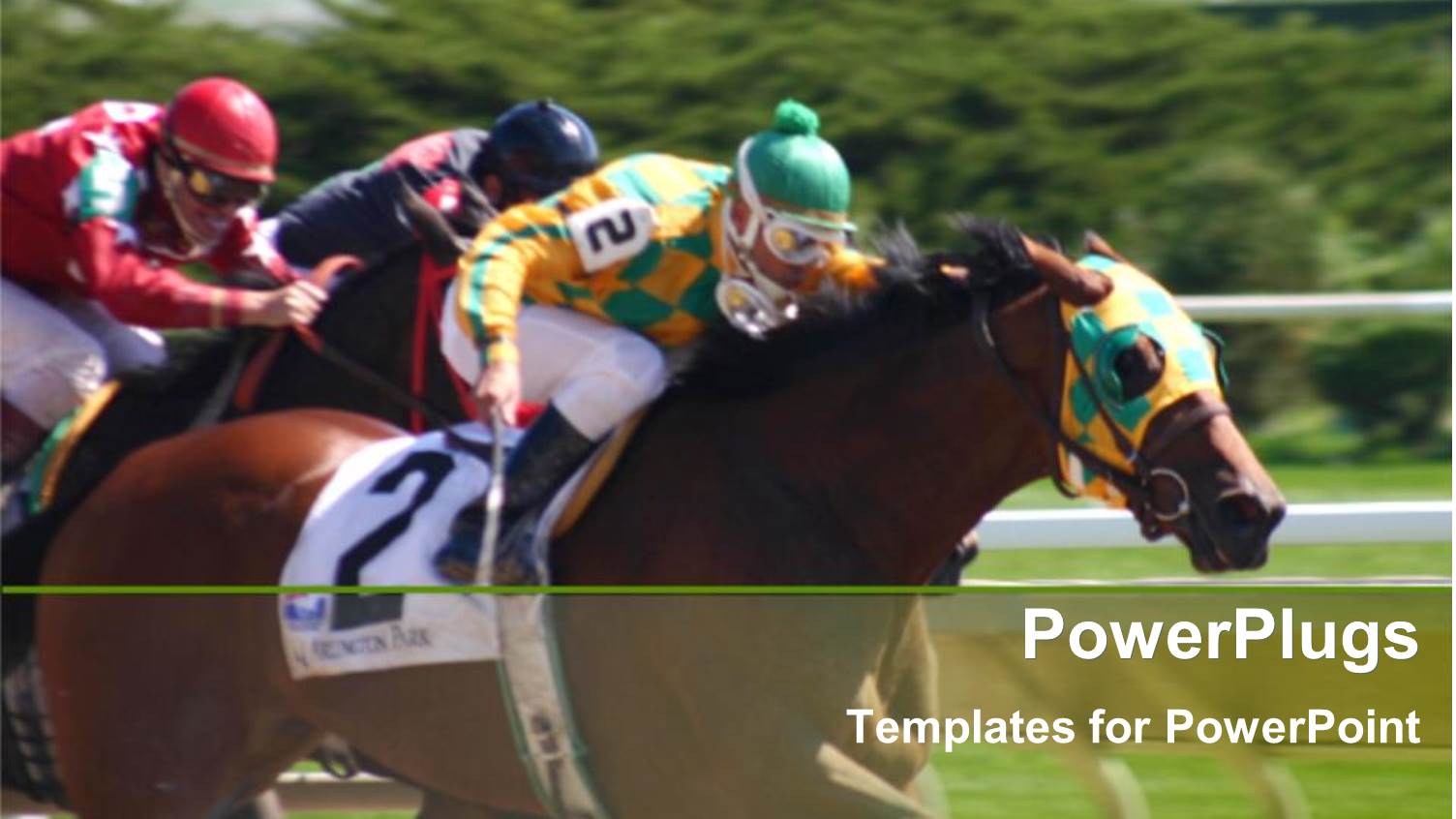 Three Humans on Horses Racing on an Open Field