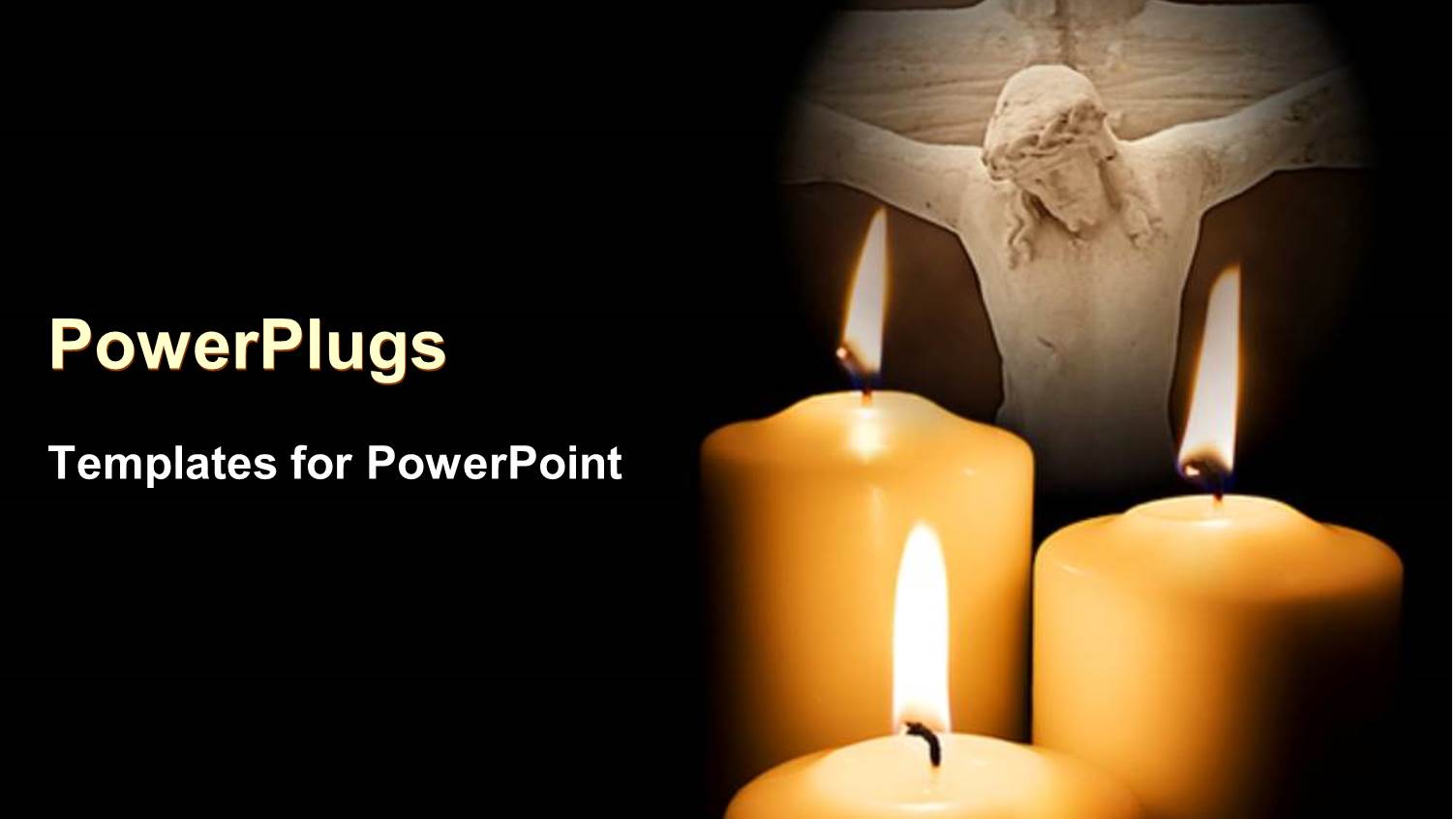 Three large Crosses with an Image of Jesus on the Background