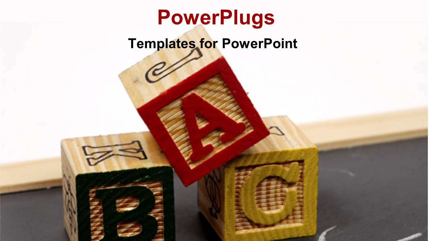 Three Learning Blocks with an ABC Text and a Chalk