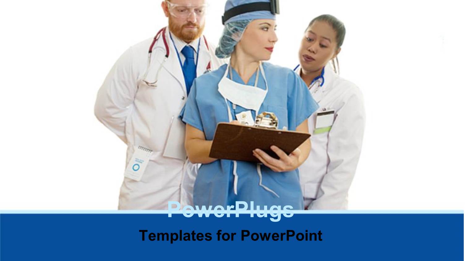 Three Medical Doctors Looking Over a Patients Medical Record