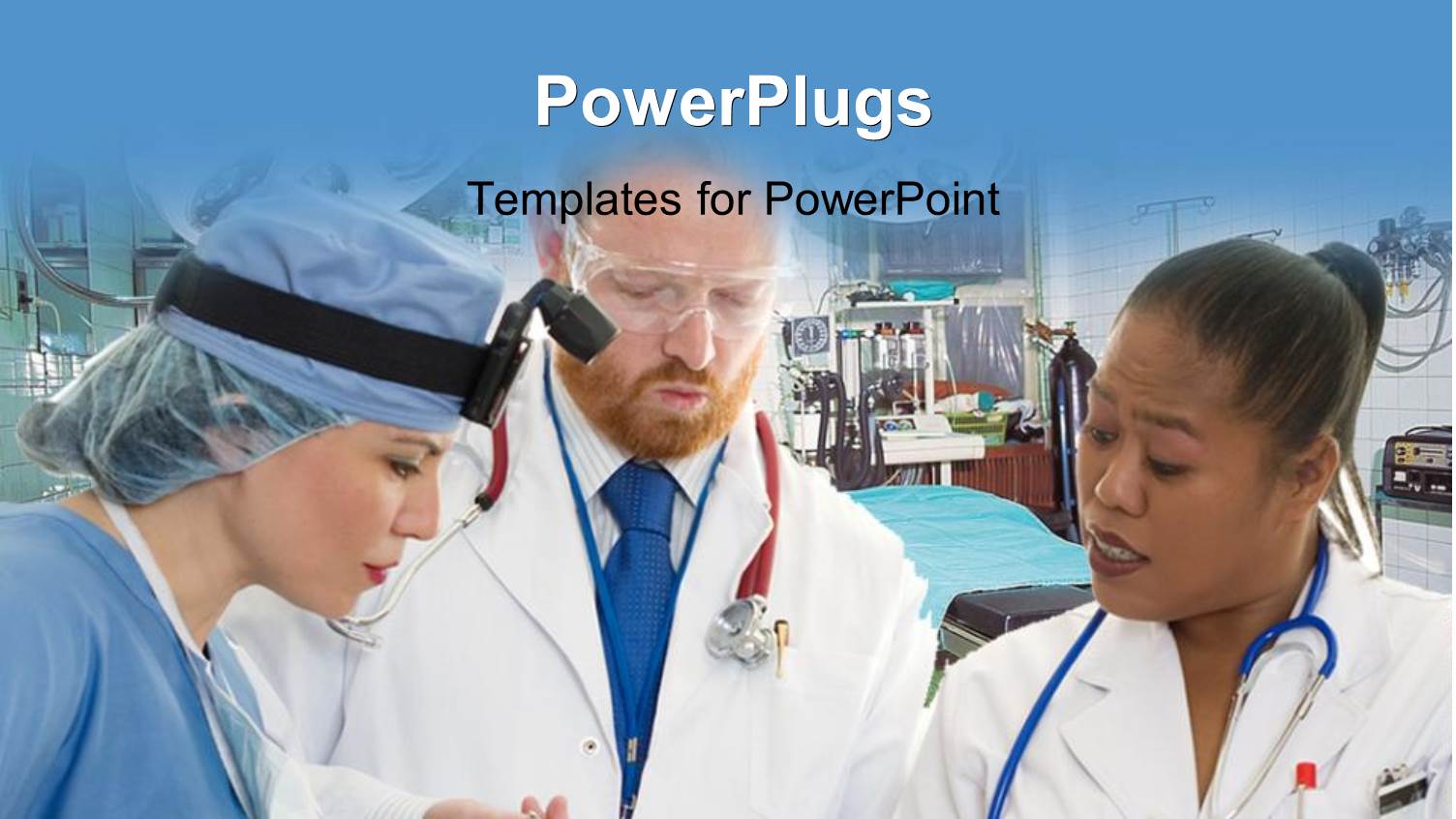 Three Medical People in their Outfits Looking at  Report