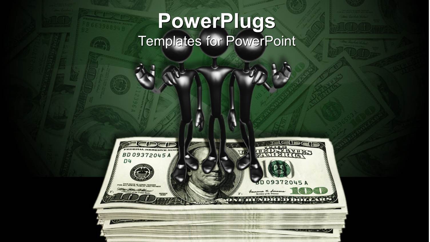 Three Men Standing on Pile of Hundred Dollar Bills