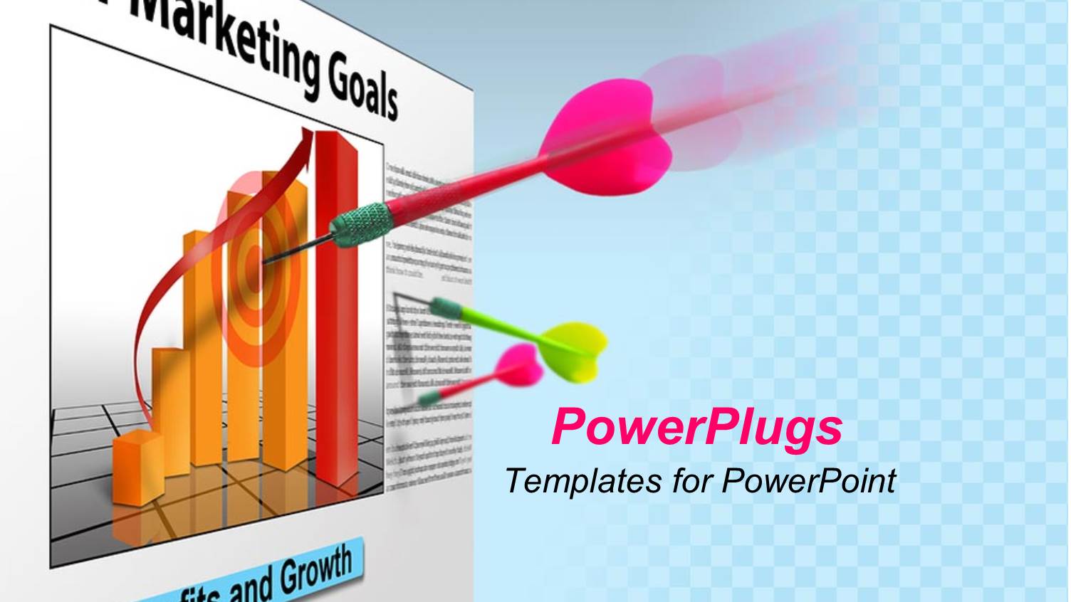 Three Multi Colored Darts on a Bar Chart Target