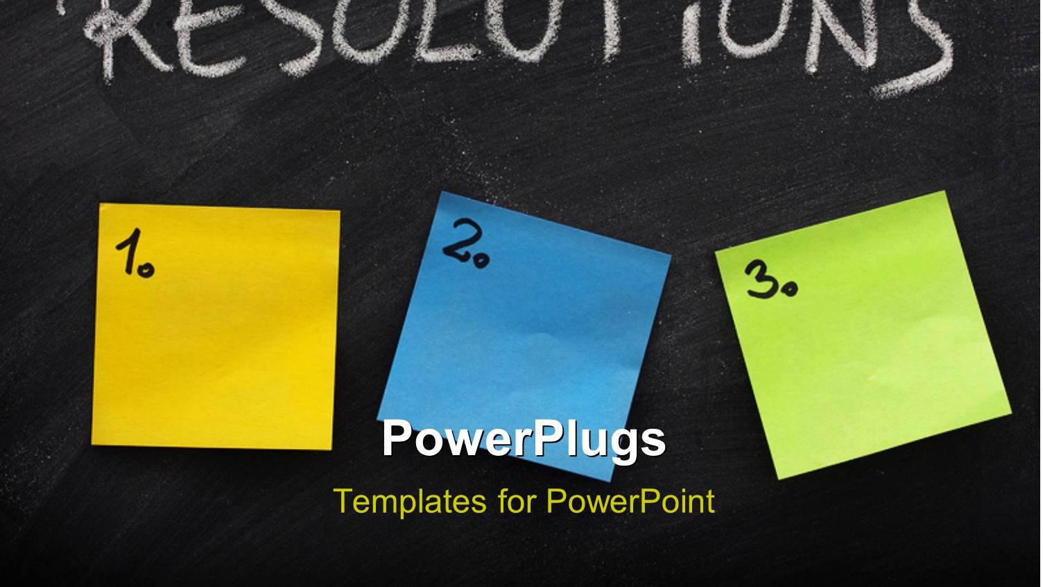 Three Numbered Sticky Notes on Resolutions Blackboard