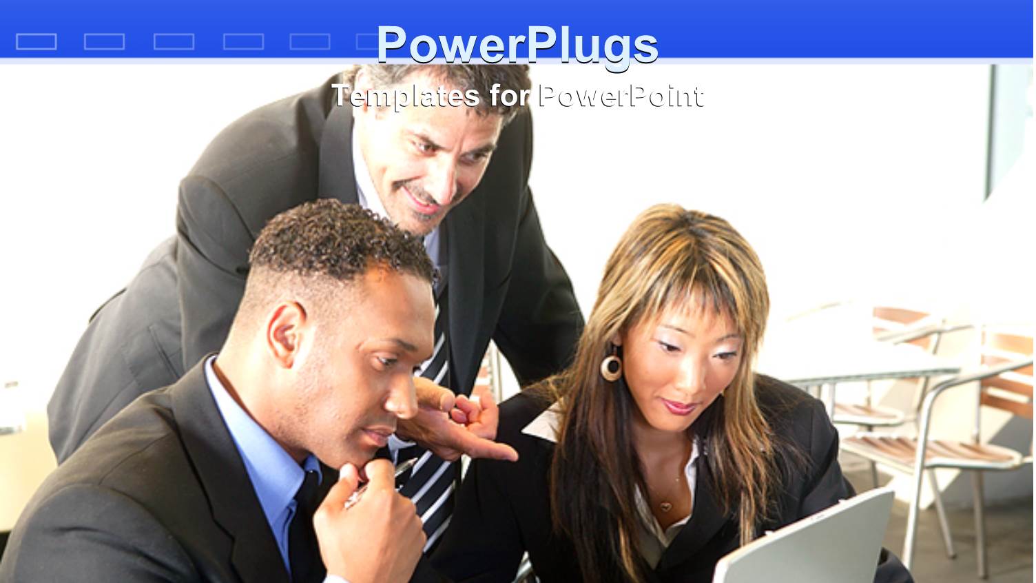 Three People on Suit Staring at an Open Report