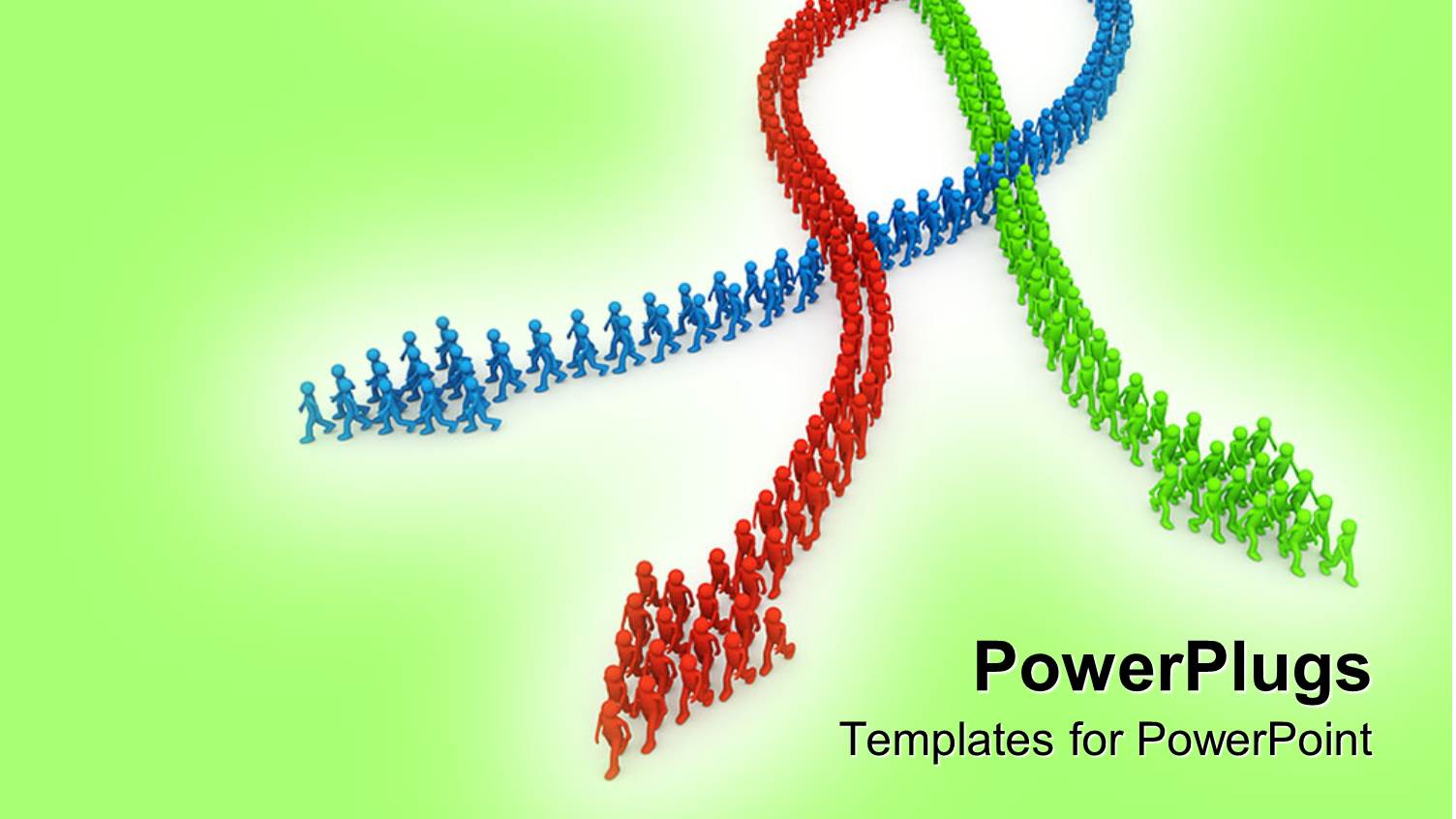 Three Red, Green and Blue Colored Arrows on a Green Background