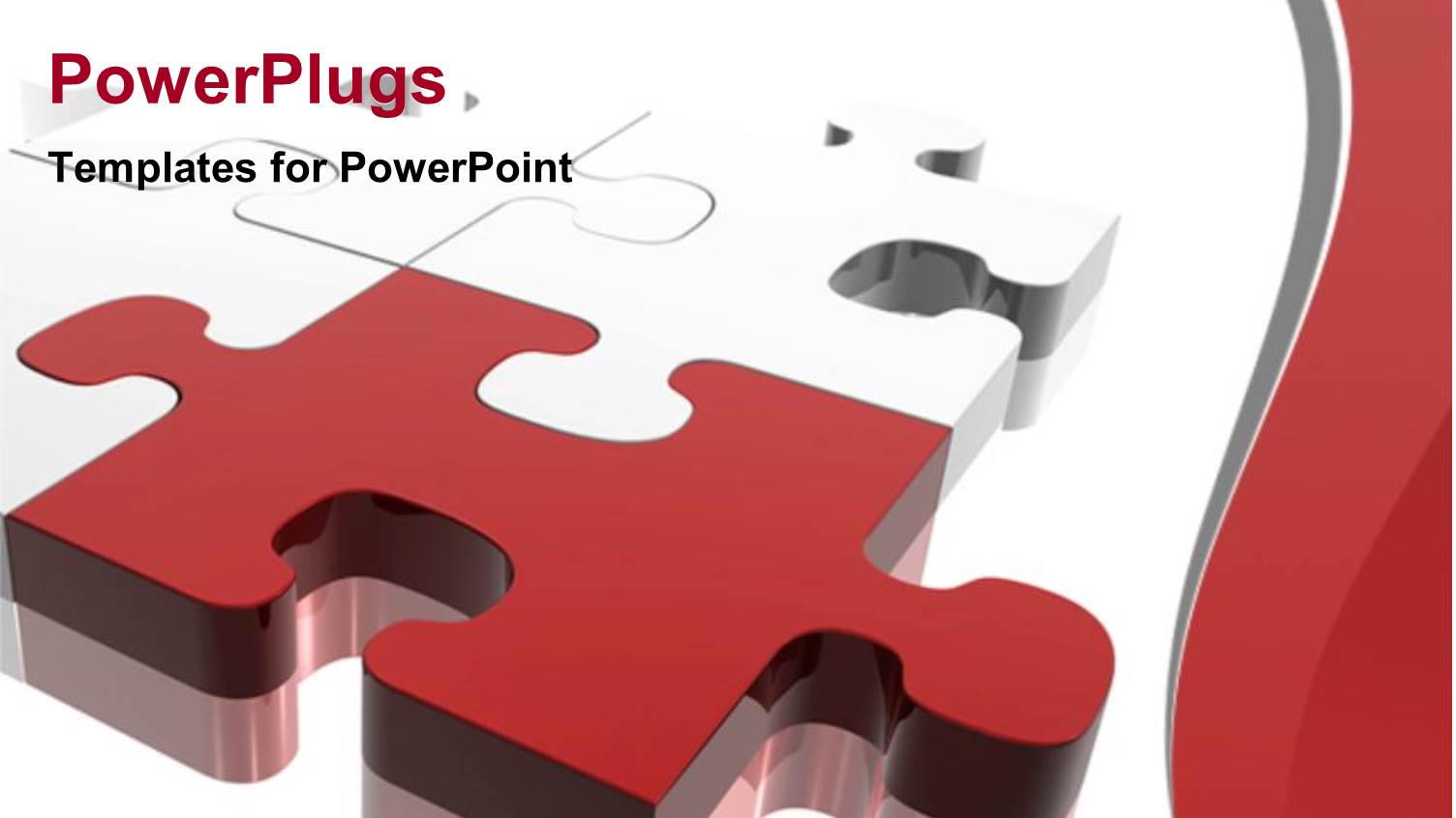 Three Red and White Puzzle Pieces Joined Together