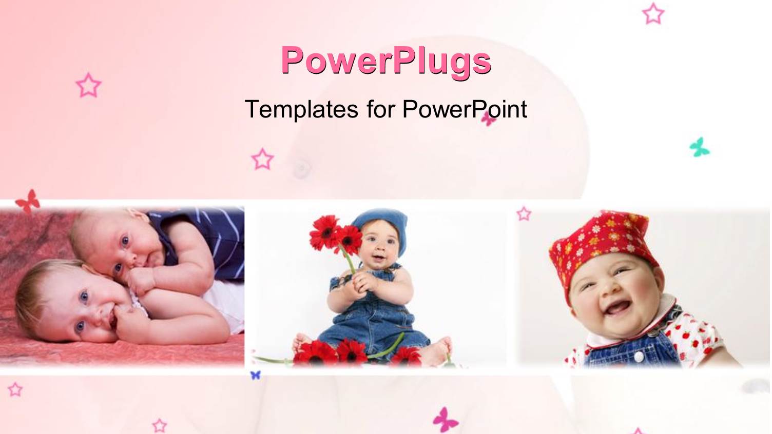 Three Tiles of little Kids Playing on a Pink Background