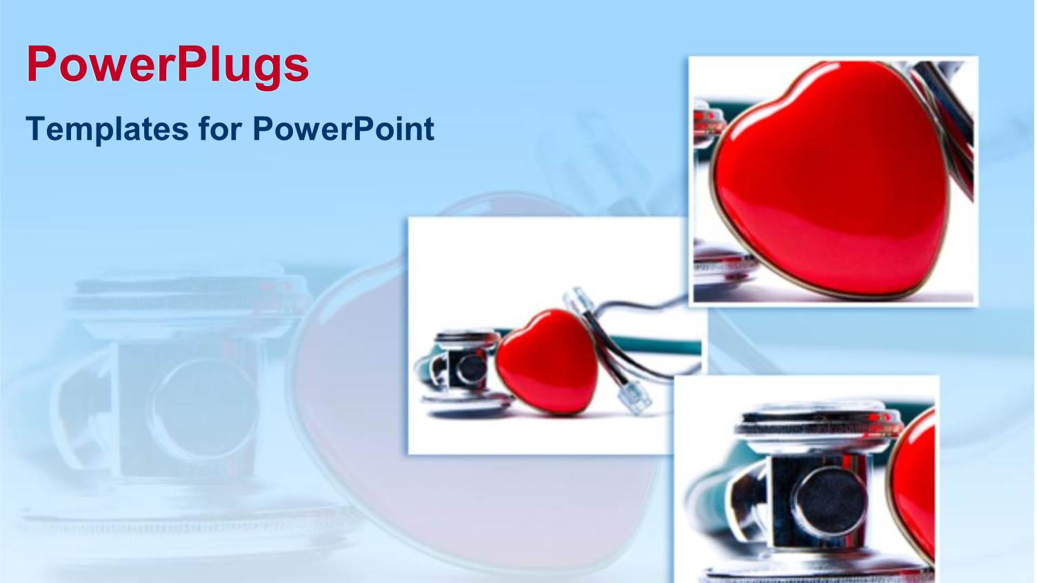 Three Tiles with a Shinning Red Colored Heart and Stethoscope