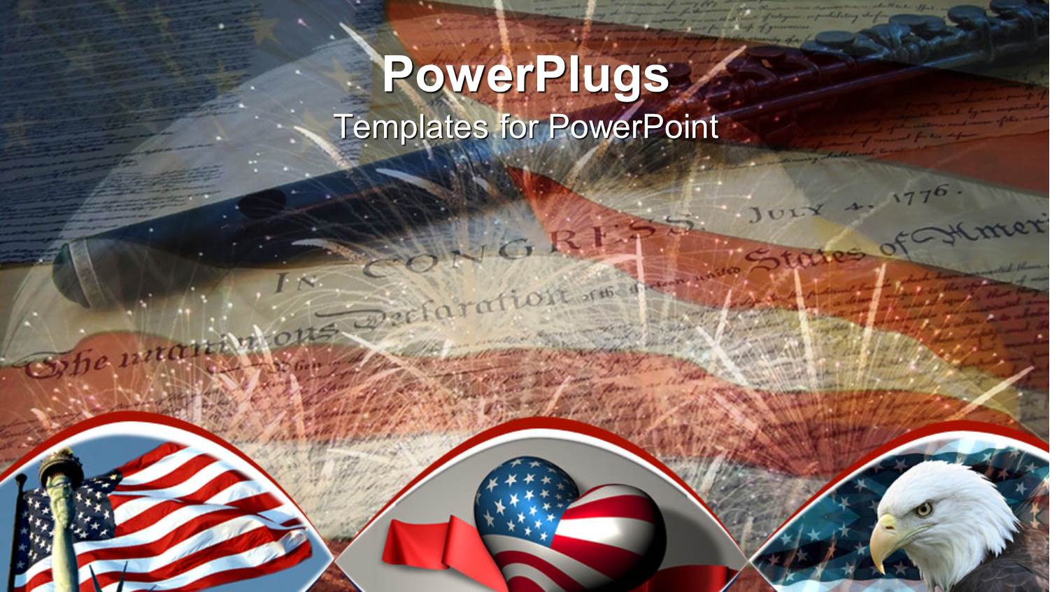 Three Tiles Showing an American Flag, an Eagle and a Heart Shape