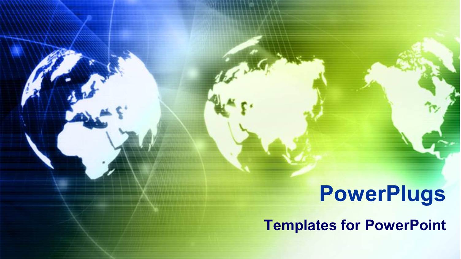 Three Views of White Globe on Blue and Green Background