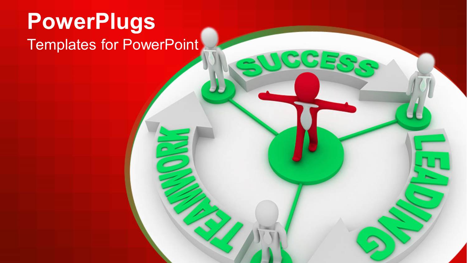 Three White and Red Colored Human Characters Standing Round a Recycle Symbol