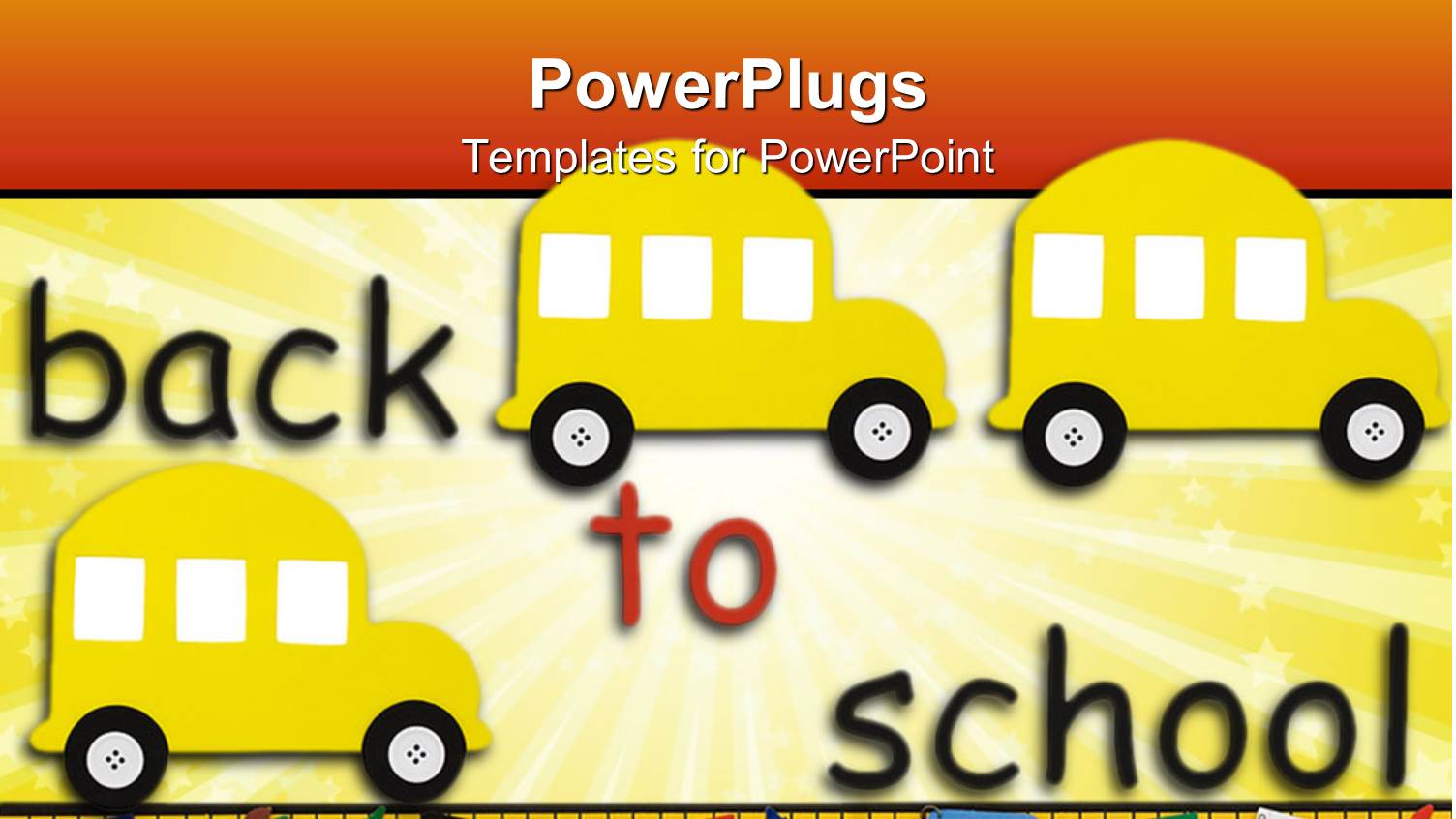 Three Yellow School Buses with Colorful Back to School Text