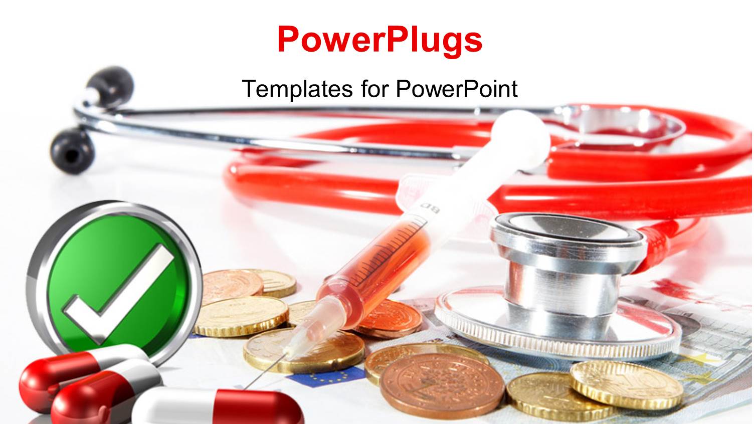 a Tick Sign with a Stethoscope and White Background