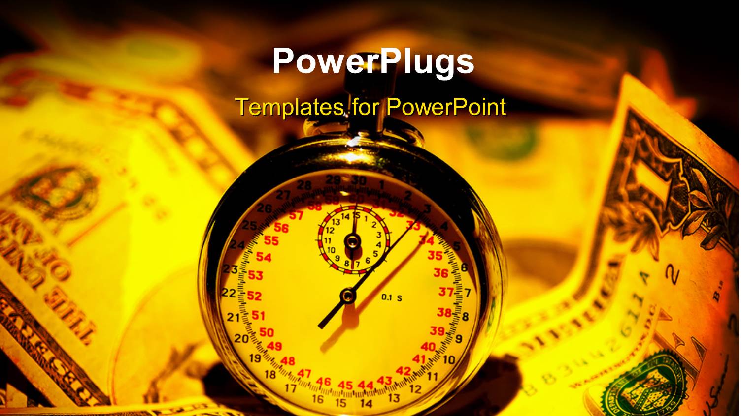 a Ticking Golden Stop Watch on some Dollar Bills