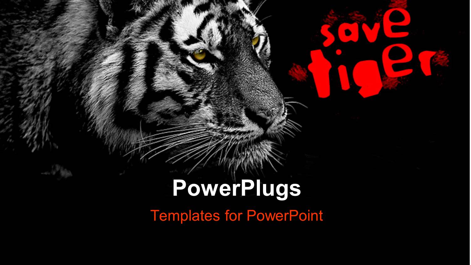 a Tiger with the Appeal to Save Tiger and Blackish Background