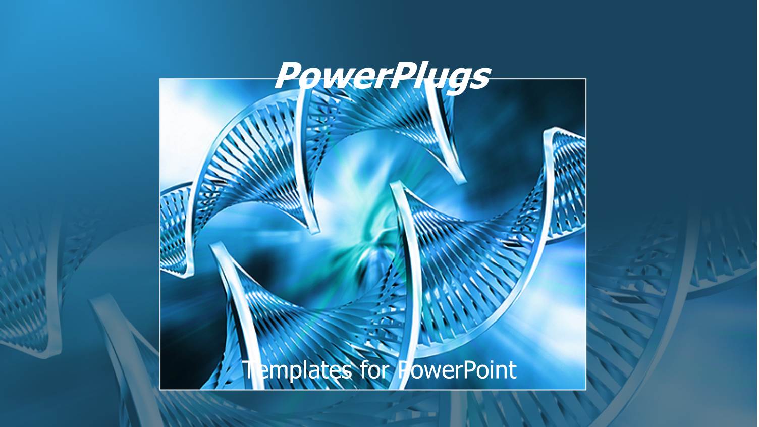 a Tile with a 3D Blue Colored DNA Over a Blurry Background