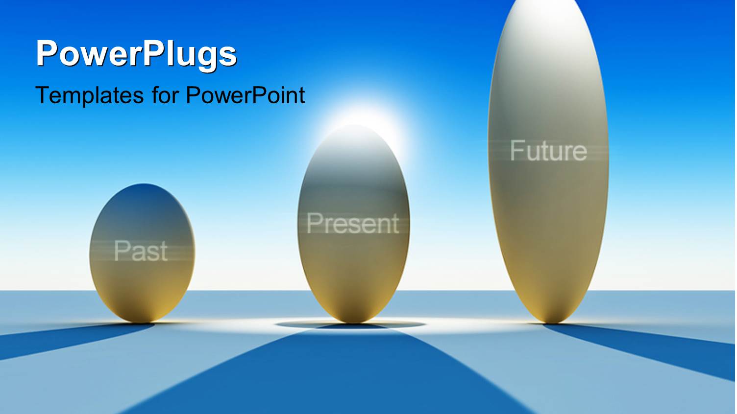 Time Concept Using Abstract Diagrams of Past Present and Future with Blue Color