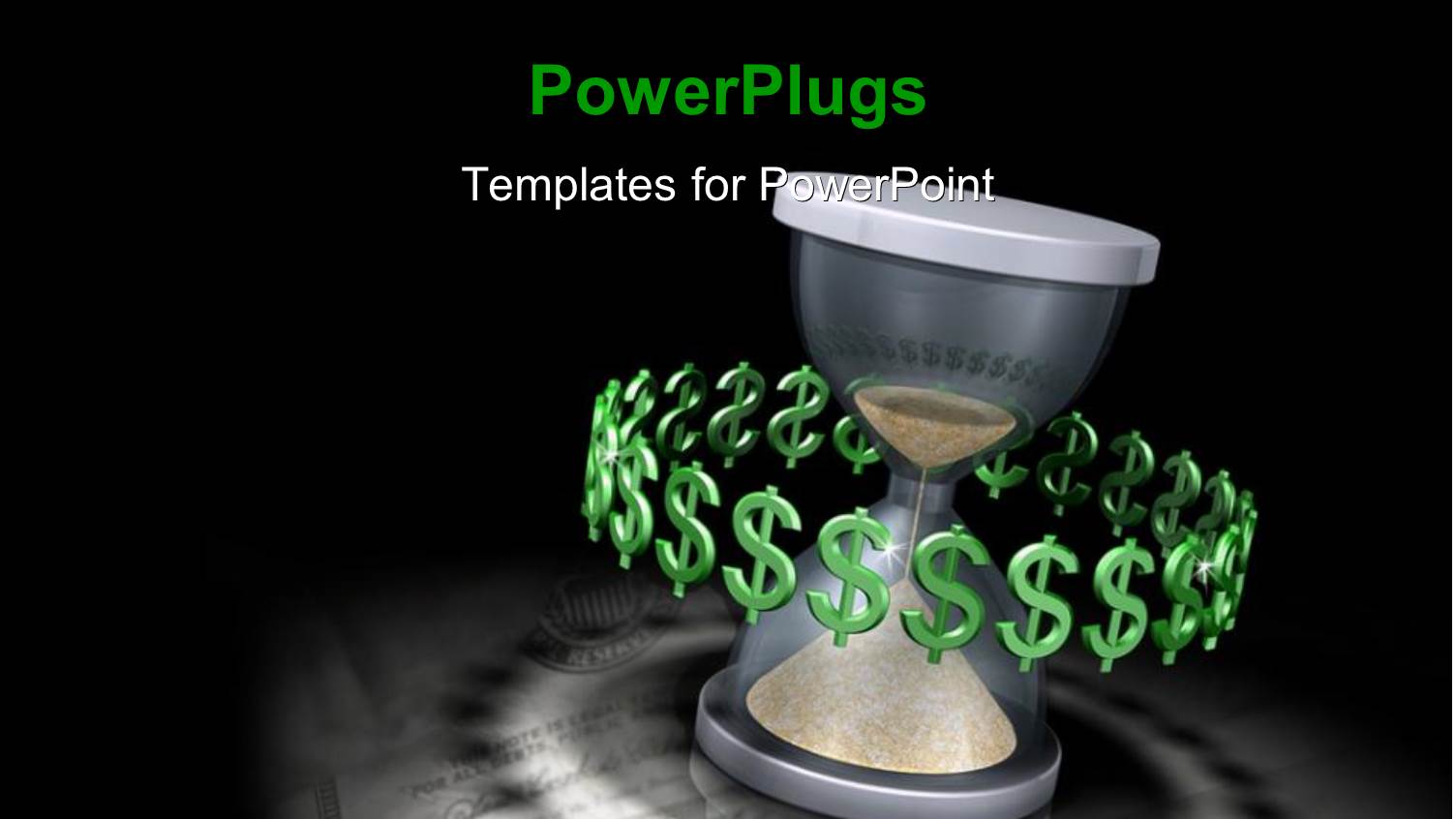 Time is Money Hourglass Black Background Metaphor Profit Salary Income