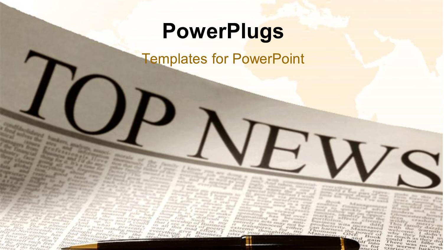 Top News Headline on a Newspaper Page with World Map in Background