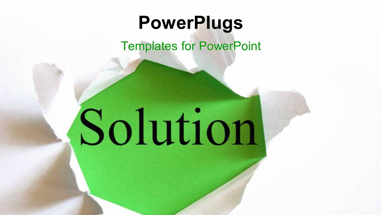 Torn White Paper Reveals Solution on Green Surface 