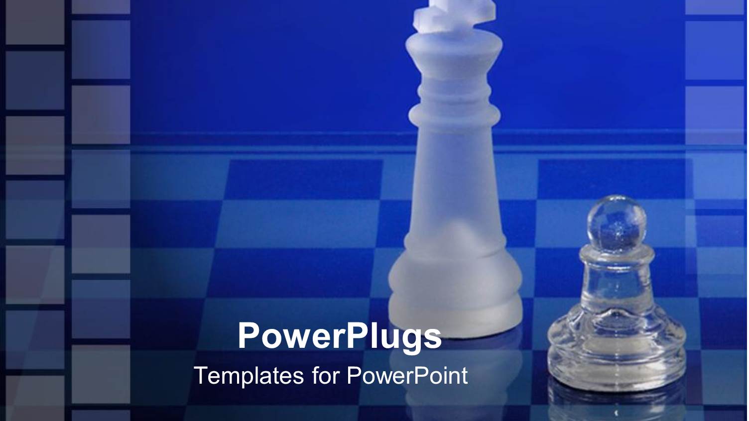 Transparent Chess Pieces of a Queen Winning a Pawn