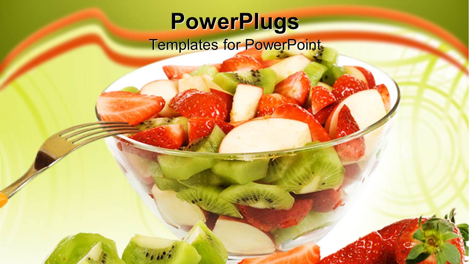 Transparent Glass Bowl with Freshly Cut Fruits, Fruit Salad, Kiwi, Banana, Strawberry, Healthy Diet