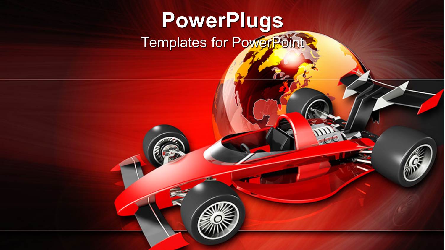 Transparent Globe Behind Red Race Car