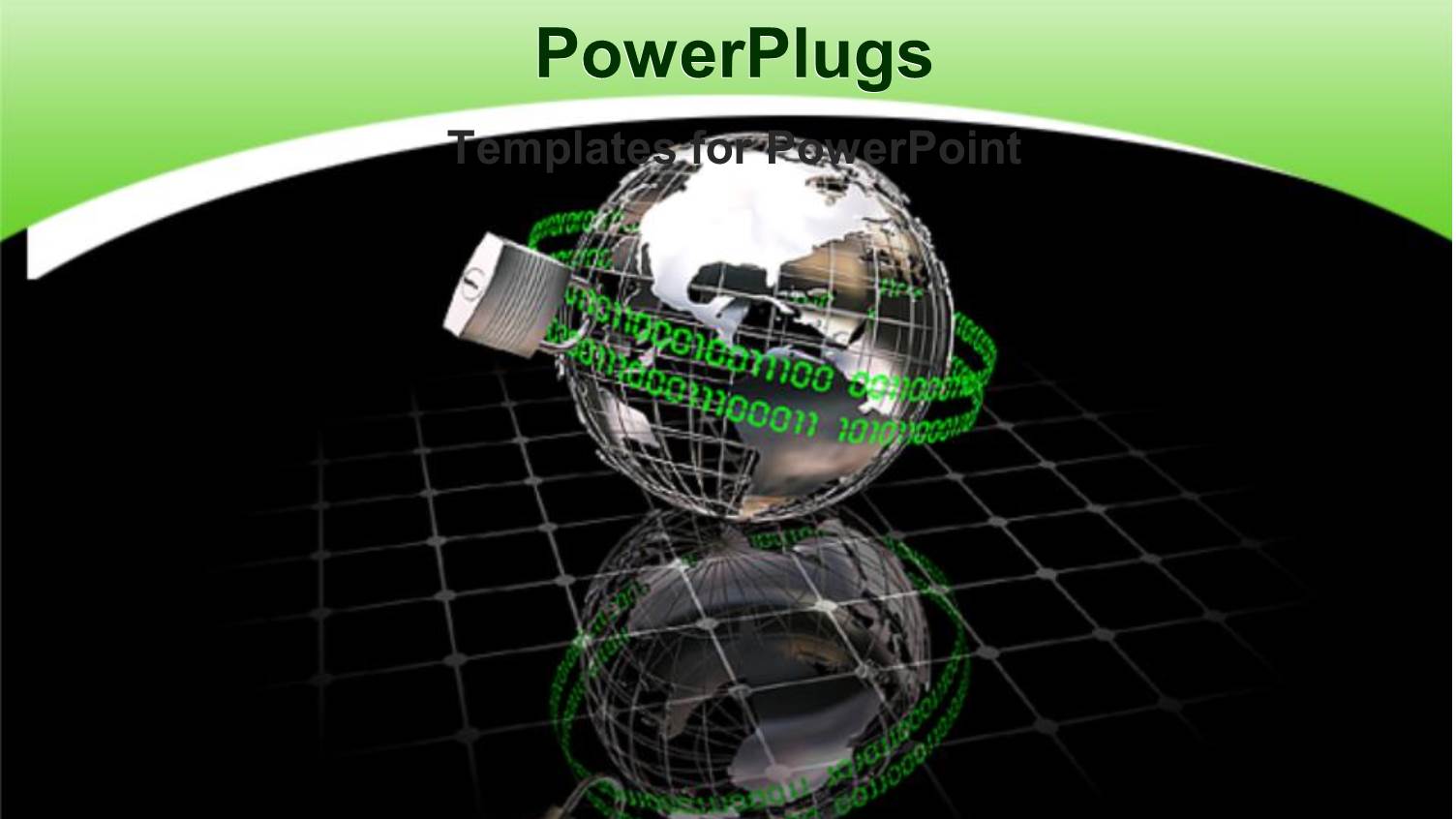 Transparent Metallic Silver Globe Surrounded by Codes and Locked with Silver Steel Lock on Black Surface and Green