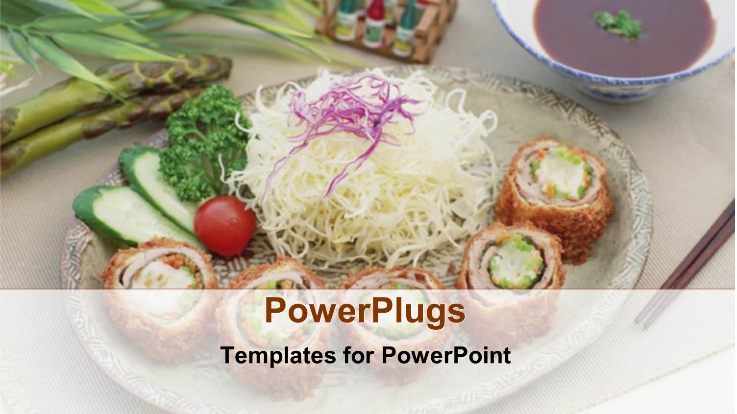 Tray Containing Chinese Vegetable Food Beside a Plate with Sauce