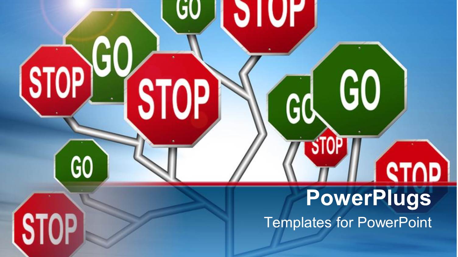 Tree of Red Stop and Green Go Signs