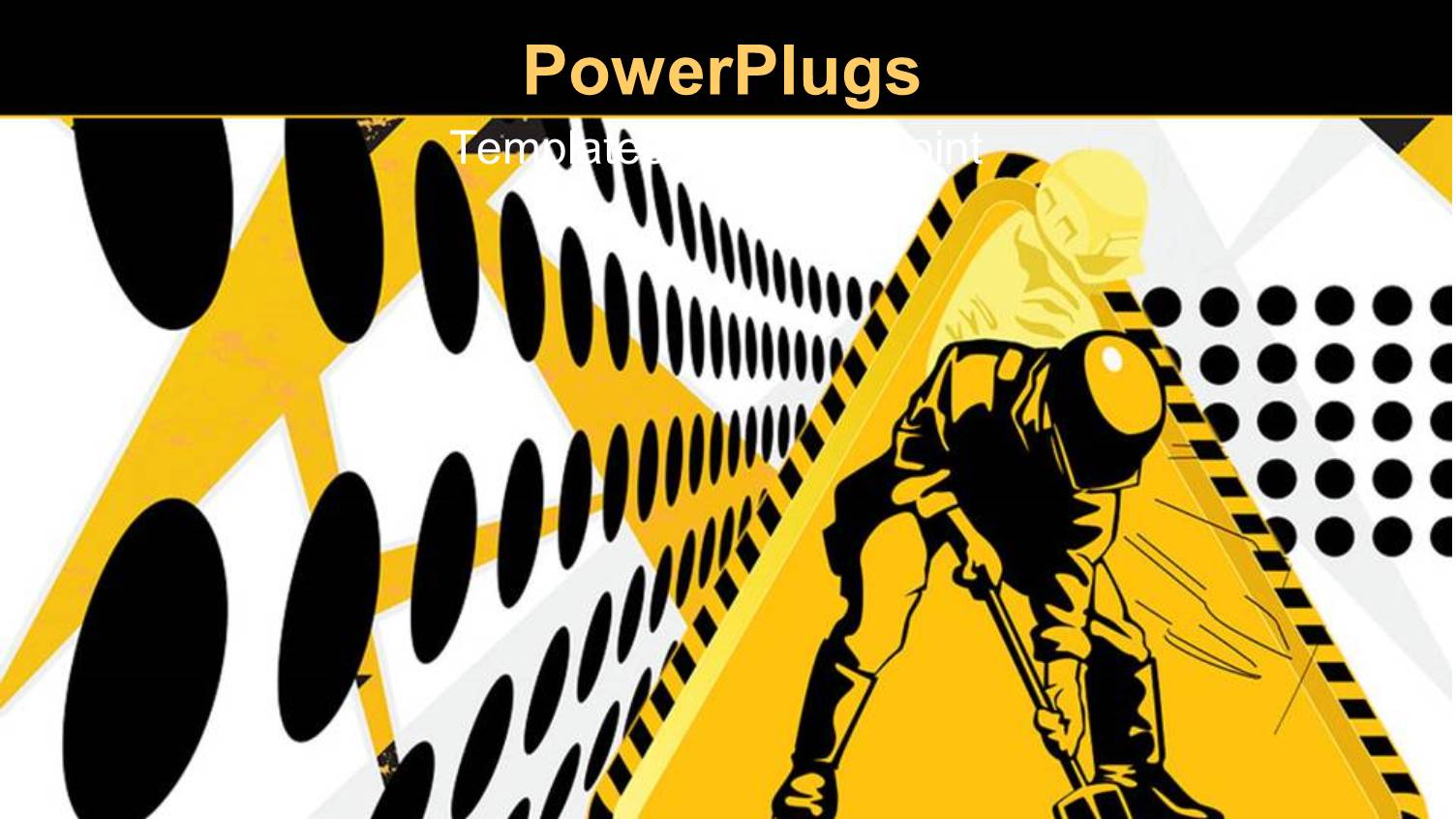 Triangular Construction Sign on a White and Black Dotted Background