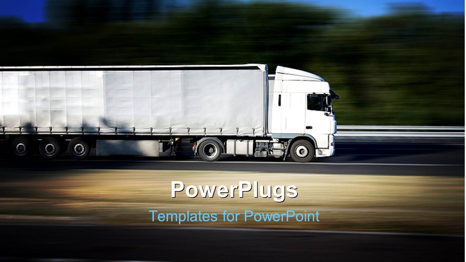 a Truck in Full Speed with Trees in the Background