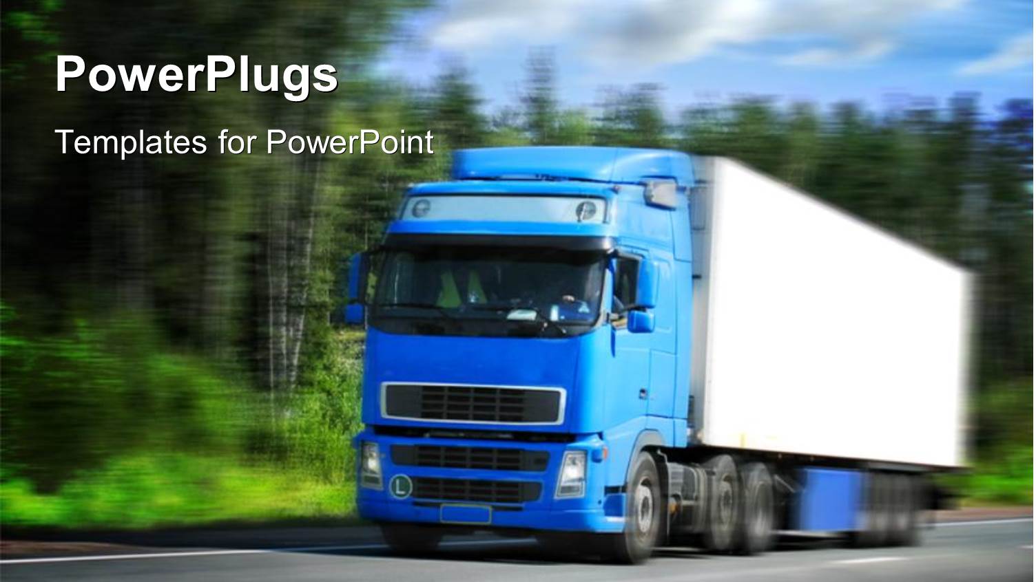 a Truck on the Move with Greenery in the Background