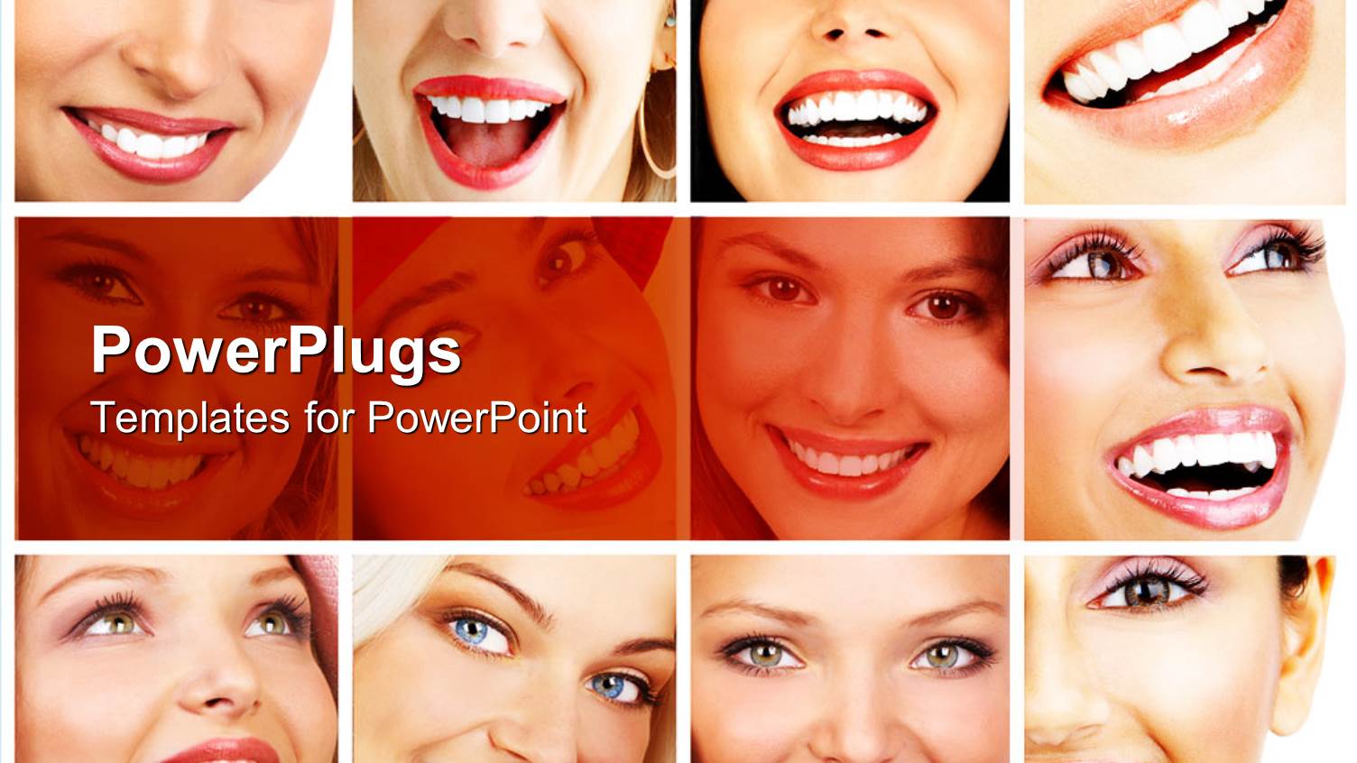 Twelve Tiles with Faces of Pretty Ladies Smiling Happily