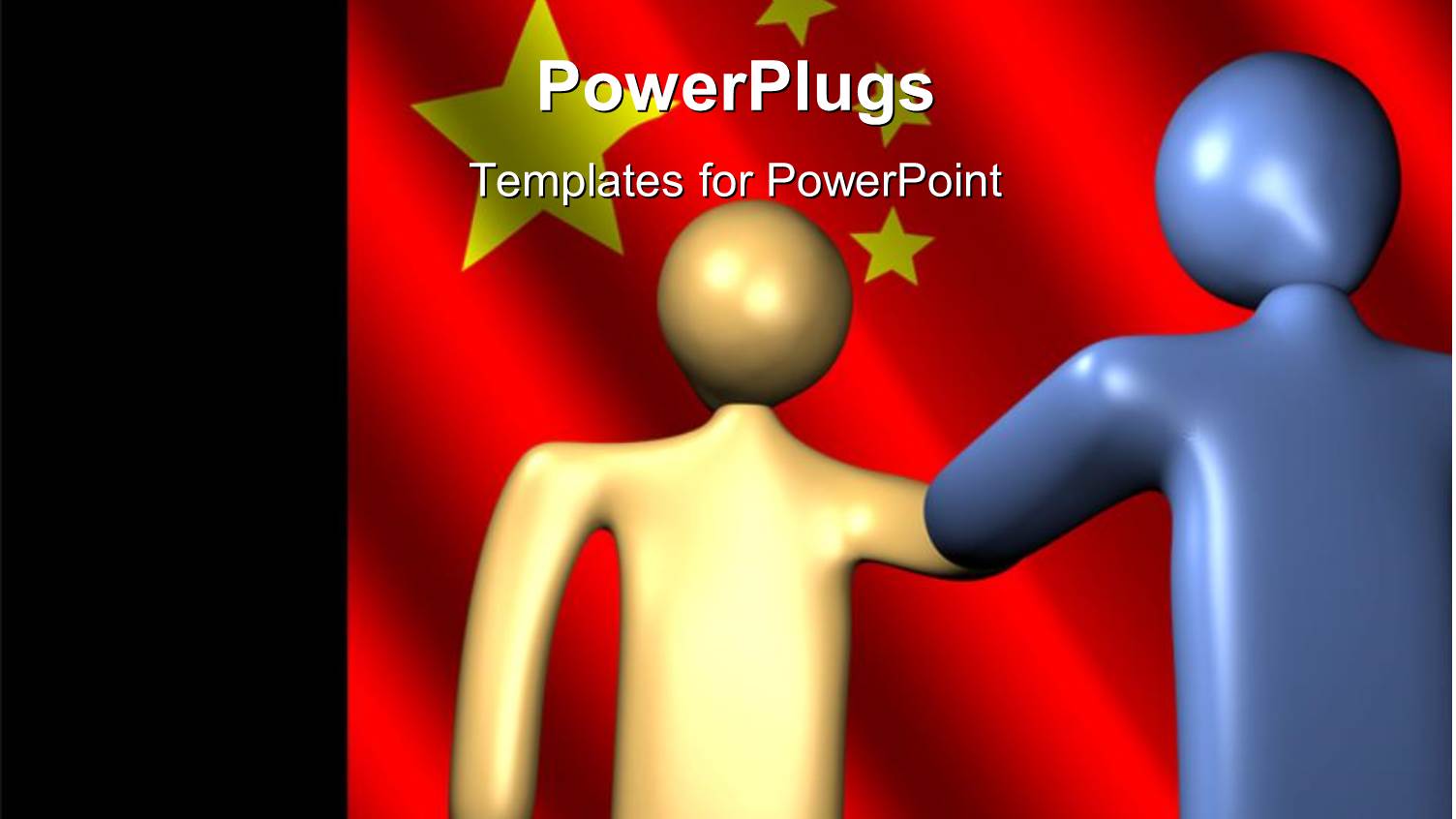 Two 3D Characters Shaking Hands on a Red Background