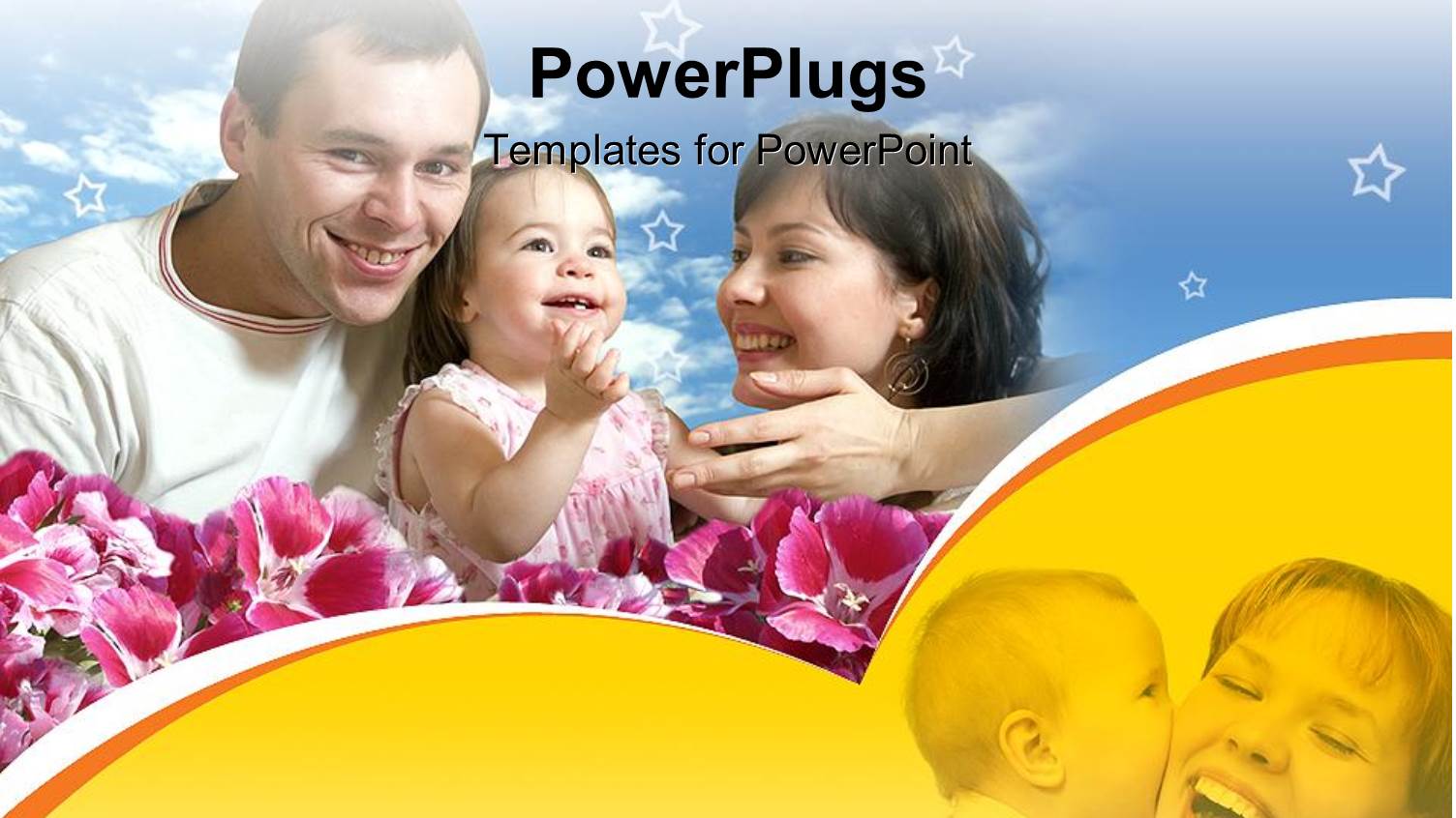 Two Adults and a Baby Girl Smiling in the Midst of Flowers 