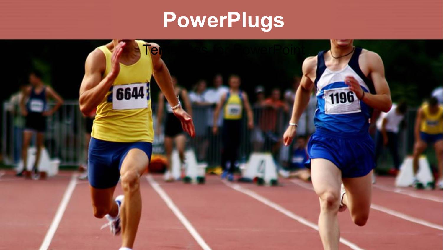 Two Athletic Runners Having a Race Competition on a Track Field