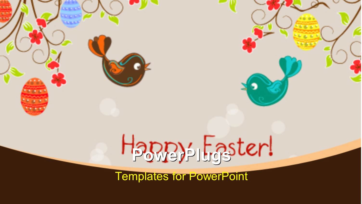 Two Birds with Floral Background and Place for Text