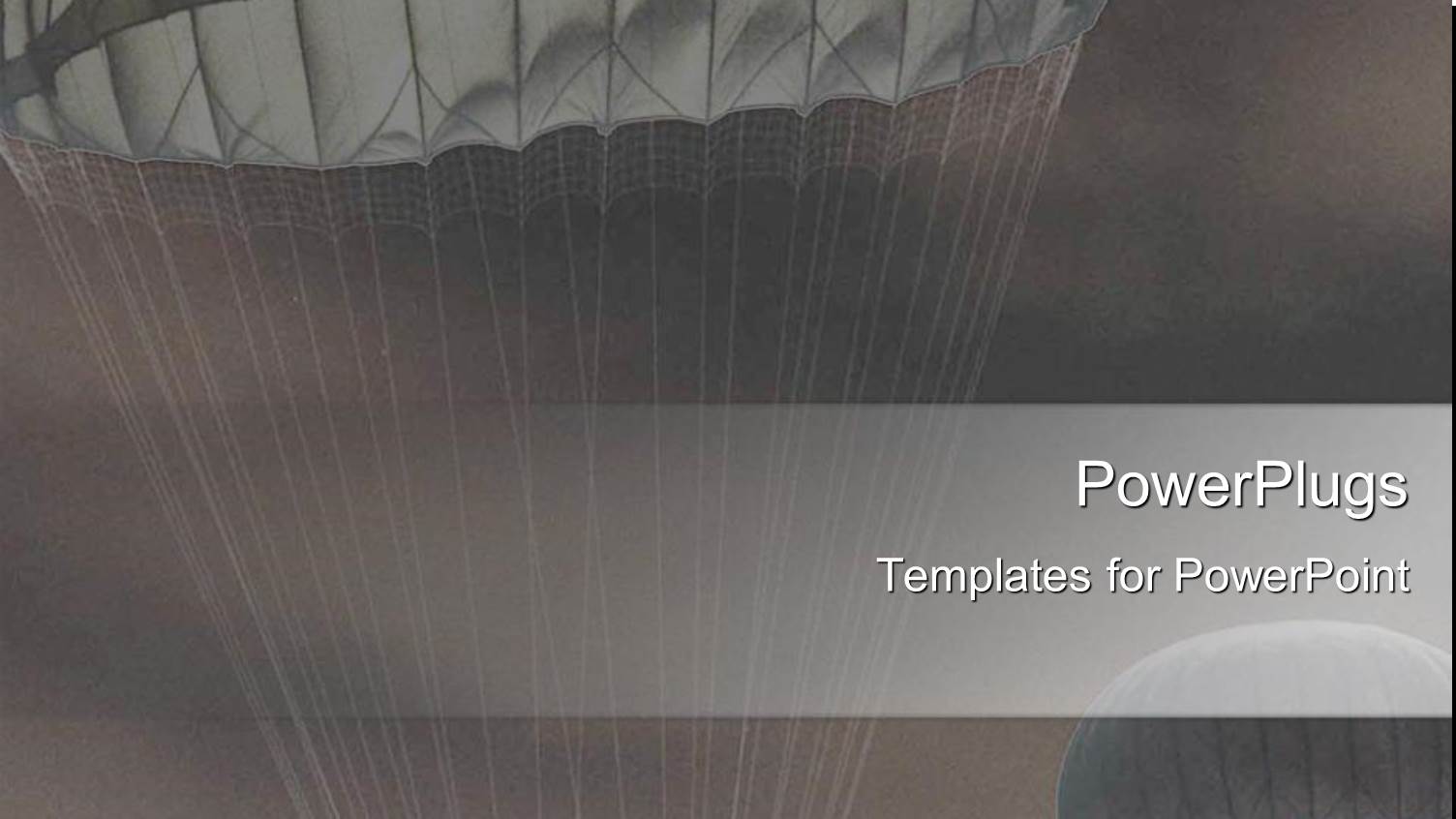 Two Black and White Parachutes with Strings